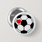 Fußball (rotes Herz) Button (Vorne & Hinten)