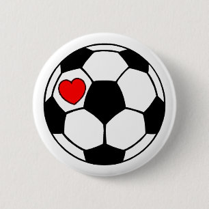 Fußball (rotes Herz) Button