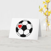Fußball (Rotes Herz) Karte (Gelbe Blume)