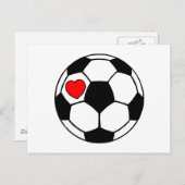 Fußball (Rotes Herz) Postkarte (Vorne/Hinten)