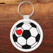Fußball (Rotes Herz) Schlüsselanhänger (Vorderseite)