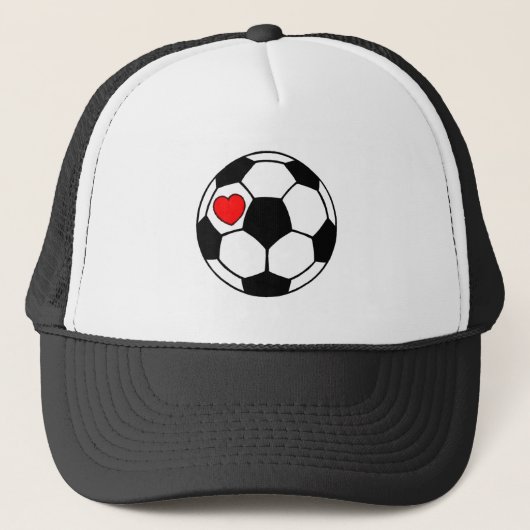 Fußball (rotes Herz) Truckerkappe (Vorderseite)