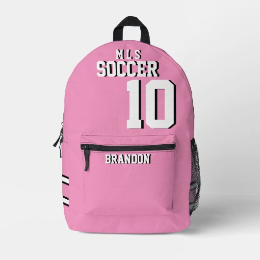 Fußball-Rucksäcke Rosa personalisierte Spielerbril Bedruckter Rucksack (Vorderseite)