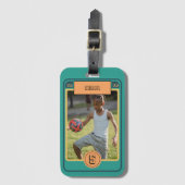 Fußball-Rückspielkarte inspiriert Gepäckanhänger (Vorderseite Vertikal)