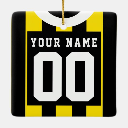 Fußball Rugby Jersey Name Number Template Keramikornament (Rückseite)