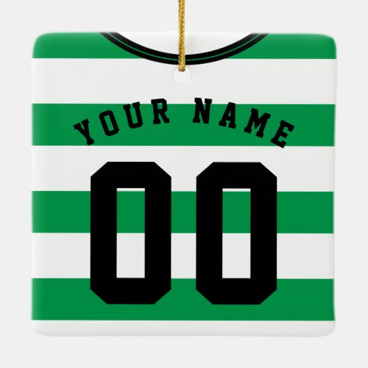 Fußball Rugby Jersey Name Number Template Keramikornament (Rückseite)