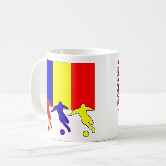 Fußball-Rumänien-Tasse Kaffeetasse (Vorderseite Links)