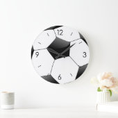 Fußball-Runde "Weiß und Schwarz" Große Wanduhr (Zuhause)