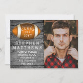 Fußball Rustikales Foto Abschluss Ankündigung (Vorderseite)