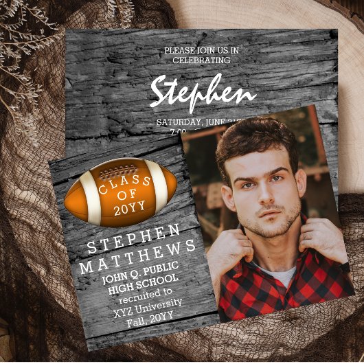 Fußball Rustikales Foto Abschluss Ankündigung