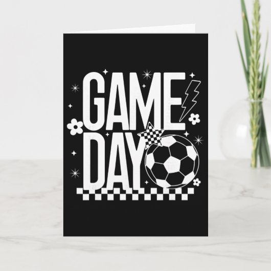 Fußball-Saison-Mama Retro-Karo-Blitz Karte (Vorderseite)