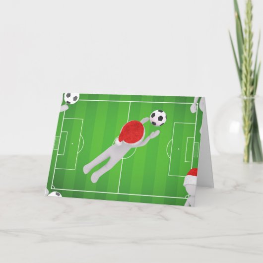 Fußball-Santa Feiertagskarte (Vorderseite)