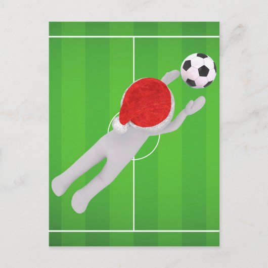 Fußball-Santa Feiertagspostkarte (Vorderseite)