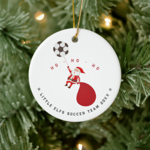 Fußball-Santa Kickt Eine Gewinnbringende Weihnacht Keramik Ornament