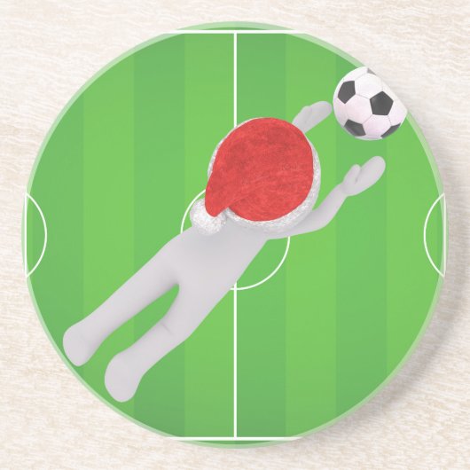 Fußball-Santa Sandstein Untersetzer (Vorne)