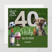 Fußball Save the Date 40. Geburtstag (Vorne/Hinten)