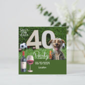 Fußball Save the Date 40. Geburtstag (Stehend Vorderseite)