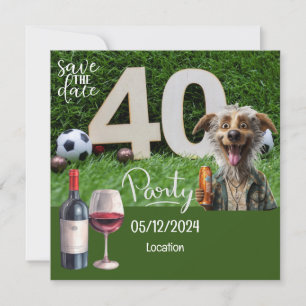 Fußball Save the Date 40. Geburtstag