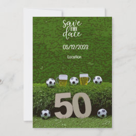 Fußball Save the Date 50. Geburtstag Einladung