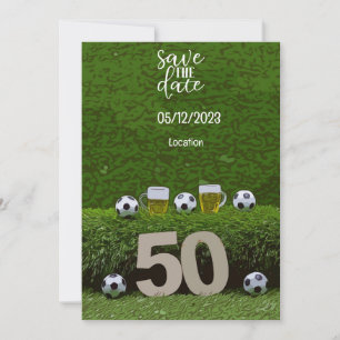 Fußball Save the Date 50. Geburtstag Einladung