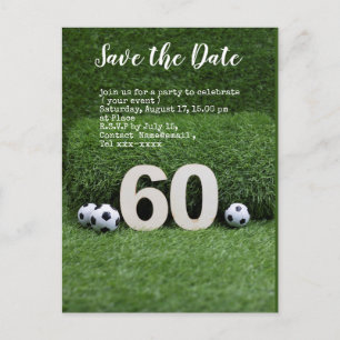 Fußball Save the Date 60. Geburtstagsparty Postkarte
