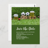 Fußball Save the Date für Begrüßungs-Party Postkarte (Vorne/Hinten)