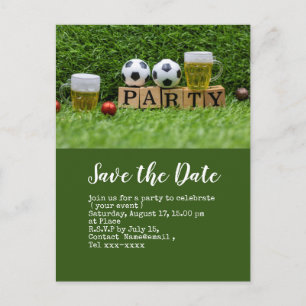Fußball Save the Date für Begrüßungs-Party Postkarte