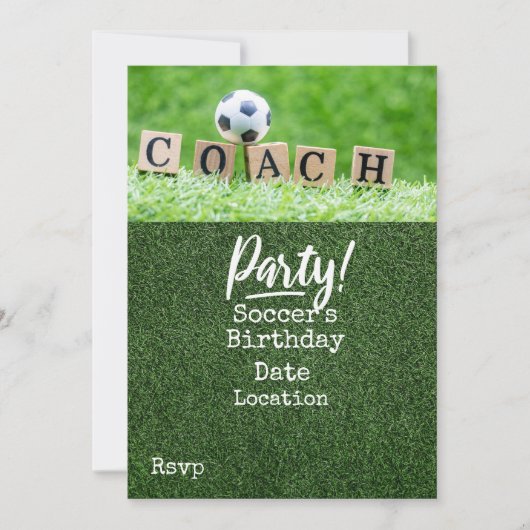 Fußball Save the Date für COACH-Party Einladung (Vorderseite)