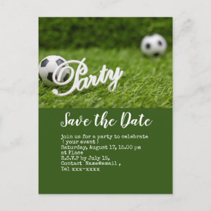 Fußball Save the Date für Geburtstagsparty Postkarte