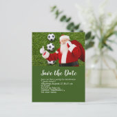 Fußball Save the Date für Weihnachts-Party Postkarte (Stehend Vorderseite)