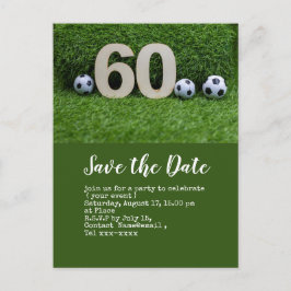 Fußball Save the Date mit Ball 60. Geburtstag Postkarte