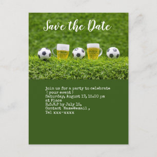 Fußball Save the Date mit Ballspiel Party Postkart Postkarte