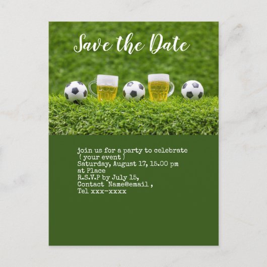 Fußball Save the Date mit Ballspiel Party Postkart Postkarte (Vorderseite)
