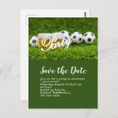 Fußball Save the Date mit Ballspiel Party Postkarte (Vorne/Hinten)