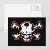 Fußball-Schädel Postkarte (Vorne/Hinten)