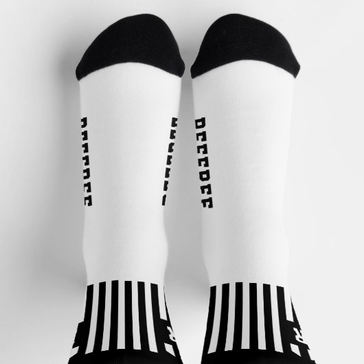 Fußball-Schiedsrichter Schwarz-Weiß-Streifen Socke (Oben)