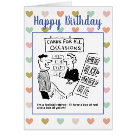 Fußball-Schiedsrichter will, rote und gelbe Karten