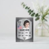 Fußball-Schild-Karte Fußball-Karte Telefonnummerkarte (Stehend Vorderseite)