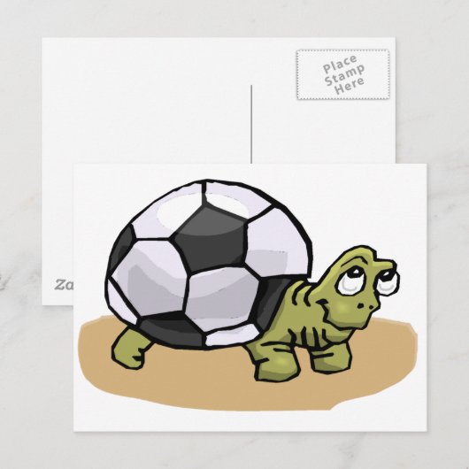 Fußball (Schildkröte) Postkarte (Vorne/Hinten)