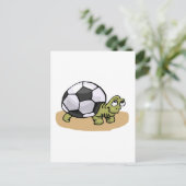 Fußball-Schildkröte Postkarte (Stehend Vorderseite)