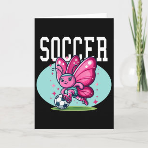 Fussball Schmetterling spielt Fussball Karte
