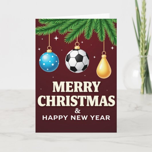 Fußball-Schmuck Weihnachtskarte Karte (Vorderseite)
