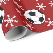 Fußball-Schneeflocke-Feiertags-Packpapier Geschenkpapier (Rolleneckpunkt)