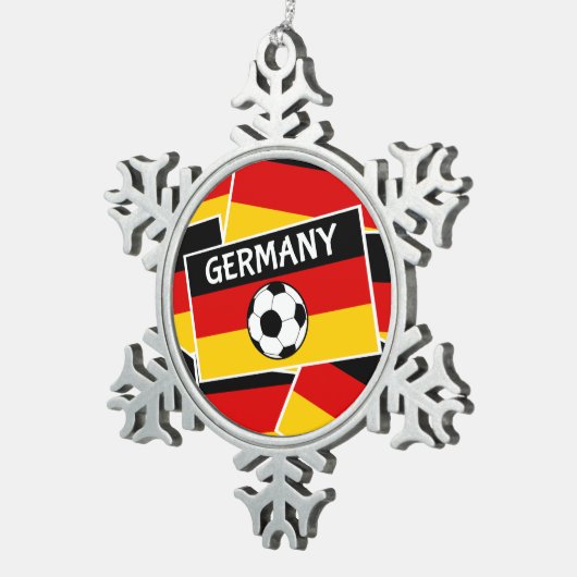 Fußball Schneeflocken Zinn-Ornament (Rechts)
