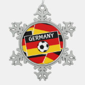 Fußball Schneeflocken Zinn-Ornament (Vorderseite)