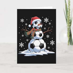 Fußball Schneemann Fußballspieler Santa Hut Weihna Karte
