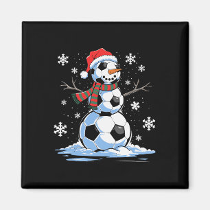 Fußball Schneemann Fußballspieler Santa Hut Weihna Magnet