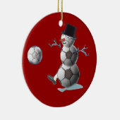 Fußball-Schneemann Keramik Ornament (Rechts)