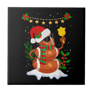 Fußball Schneemann Weihnachtsmann Hut Frohe Weihna Fliese