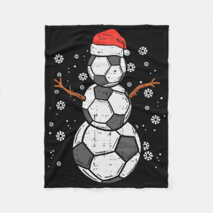 Fußball Schneemann Xmas Weihnachten Sport Jungen M Fleecedecke